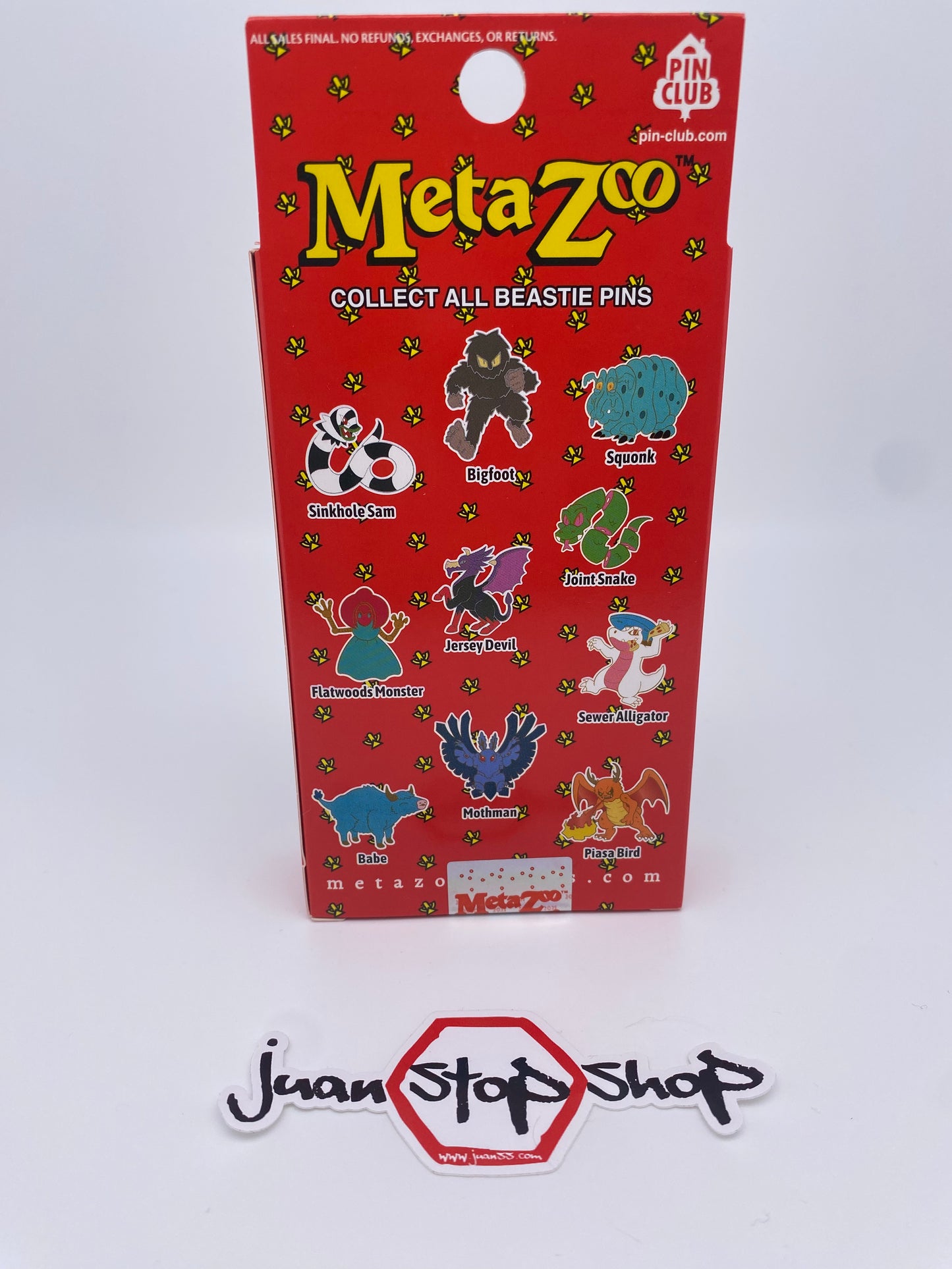 Metazoo x Pinclub Series 1 Mothman Pin + Promo Card Set  1st Edition New Sealed